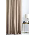 Zasłona szyta na taśmie 5 cm LUXOR jasnobeżowa z eleganckiej lśniącej tkaniny o drobnym splocie