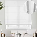 Roleta rzymska biała z matowej gęsto tkanej etaminy o naturalnym splocie