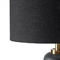Lampa stołowa do salonu czarno, złota SOPHIA o designerskim kształcie z matowym abażurem