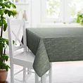 Obrus szyty MALLORCA miętowo złocisty z miękkiej tkaniny szenilowej przetykanej błyszczącą nicią