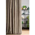 Zasłona szyta na taśmie 5 cm SAFARI jasnobrązowa z miękkiej welwetowej tkaniny z połyskiem