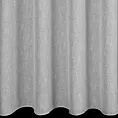Zasłona szyta na taśmie 5 cm srebrna z tkaniny o naturalnym splocie z efektem bukli, wykończona obciążnikiem