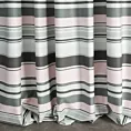 Zasłona szyta na taśmie 5 cm MAINCY popielata z tkaniny bawełnianej w kolorowe pasy