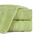Ręcznik kąpielowy 70x140 cm bawełniany kolor jasnozielony z ozdobną bordiurą 500 g/m2 MILO
