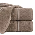 Ręcznik kąpielowy 70x140 cm bawełniany kolor ciemnobeżowy w kontrastujące pasy 500 g/m2 TRIS