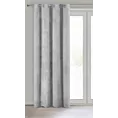 Zasłona srebrna  z moherowej tkaniny 140x250 cm przelotka - AGIS