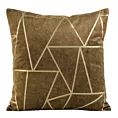 Poszewka na poduszkę 45x45 cm welwetowa brązowa z nadrukiem geometrycznym BLINK 29