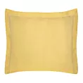 Poszewka na poduszkę 70x80 cm bawełniana musztardowa z satynowym połyskiem i ozdobną kantą NOVA COLOUR