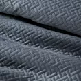 Narzuta welwetowa grafitowa 200x220 cm pikowana metodą hot press wzór geometryczny LUIZ