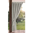 Zasłona srebrna z wodoodpornej tkaniny idealna do ogrodu i na taras 155x220 cm szelki/rzep GARDEN
