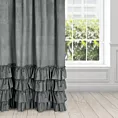 Zasłona welwetowa stalowa zdobiona falbanami 140x250 przelotka - CHARLOTTE 1