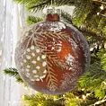 Bombka szklana ręcznie zdobiona motywem gałązek i szyszek