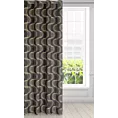 Zasłona czarno, beżowa z wzorem pionowych fal, z welwetu 140x250 cm przelotka - POLA