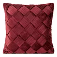 Poszewka na poduszkę 45x45 cm welwetowa, bordowa z efektownym przeplataniem SONIA