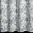 Zasłona kolor naturalny, niebieski z tkaniny z dodatkiem lnu zdobiona nadrukiem roślinnym 140x250 cm przelotka - EMERA