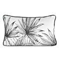 Poduszka  45 x 30 cm dwustronna welwetowa biało, czarna z motywem roślinnym z wypustką na brzegach PALOMA EUROFIRANY PREMIUM