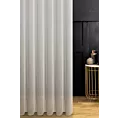 Firana szyta na flexach kremowa prążkowana, wykończona obciążnikiem
