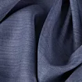 Obrus szyty granatowy z miękkiej tkaniny o naturalnym splocie w stylu ekologicznym