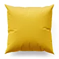 Poszewka szyta żółta z gładkiej tkaniny zaciemniającej typu dimout wykończona obciążnikiem
