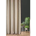 Zasłona szyta na taśmie 5 cm złota z szenilowej tkaniny w klasyczne pionowe pasy przetykane błyszczącą nicią