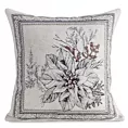 Poszewka na poduszkę 45x45 cm świąteczna gobelinowa popielato, srebrna