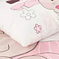 Pościel dziecięca dla dziewczynki 100x135 cm bawełniana kolor biały, różowy z misiem KIDS