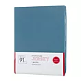 Prześcieradło jersey z gumką 180x200 cm z bawełny kolor niebieski 125 g/m2 Design 91