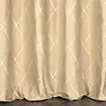 Zasłona welwetowa welwetowa beżowo, złota haftowana w duże karo 140x250 cm przelotka - MARGO - Pierre Cardin