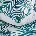 Pościel 160x200 cm z mikrowłókna kolor turkusowy, biały z nadrukiem egzotycznych liści PALMS Design 91