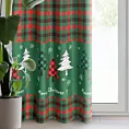 Zasłona zielono, czerwona świąteczna 140x250 cm przelotka - FELIKS