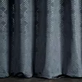 Zasłona szyta na taśmie 5 cm ISMENA grafitowa z tkaniny welwetowej z geometrycznym błyszczącym nadrukiem
