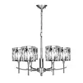Lampa wisząca do salonu transparentno, srebrna KRYSTAL z błyszczącymi kryształkami, z regulacją wysokości