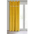 Zasłona musztardowa z aplikacją w słoniki z welwetowej tkaniny 140x250 cm przelotka - KIDS
