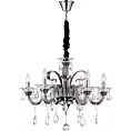 Lampa wisząca do salonu srebrna GLITTER sześcioramienny żyrandol z kryształami