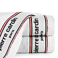 Ręcznik kąpielowy 50X90 cm bawełniany kolor biały  z żakardową bordiurą i haftowanym logiem marki Pierre Cardin 450 g/m2 KARLA