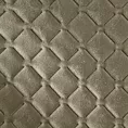 Narzuta welwetowa na fotel ciemnobeżowa 70x160 cm pikowana w geometryczny wzór metodą hot press DIMON