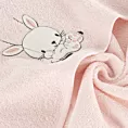 Ręcznik kąpielowy dziecięcy 100x100 cm bawełniany kolor różowy z kapturem i haftem króliczka 350g/m2 BABY 64