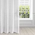 Dekoracja okienna biała zdobiona metalicznym nadrukiem z geometrycznym wzorem 140x250 cm przelotka - SEYLAN