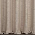 Zasłona szyta na taśmie 5 cm beżowa z tkaniny z dodatkiem lnu, z melanżowym splotem ekologiczna