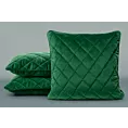 Poduszka 50 x 50 cm ciemnozielona pikowana we wzór karo z ozdobną wypustką na brzegach VELVET 28