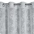 Zasłona szaro, biała w klasyczny wzór kwiatowy 140x250 cm przelotka - AMBER