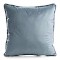 Poszewka na poduszkę 45x45 cm welwetowa niebiesko, różowa z portretem kobiety VELVET 210