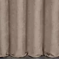 Zasłona szyta na taśmie 5 cm ciemnobeżowa z miękkiej tkaniny o welurowej strukturze i wyraźnym splocie
