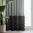 Firana czarna z etaminy zdobiona w dolnej części falbanami 140x250 cm przelotka DANI