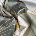 Zasłona welwetowa, biało szara ze złotym wzorem 140x250 cm przelotka - GINA - Design 91