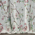 Tkanina firanowa matowa etamina z nadrukiem kwitnących gałązek jabłoni, wykończona obciążnikiem