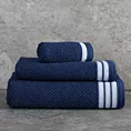 Ręcznik kąpielowy 50x90 cm bawełniany kolor granatowy w pasy 500 g/m2 MADLEN