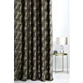 Zasłona szyta na taśmie 5 cm czarno złocista z tkaniny welwetowej zdobionej delikatnie połyskującym drukiem