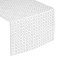 Bieżnik na stół biały 40x140 cm z gipiury o geometrycznej ażurowej strukturze