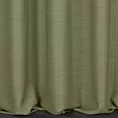 Zasłona szyta na taśmie 5 cm oliwkowa z miękkiej tkaniny o naturalnym splocie w stylu ekologicznym